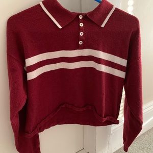 Kinda Cropped Maroon Long Sleeve